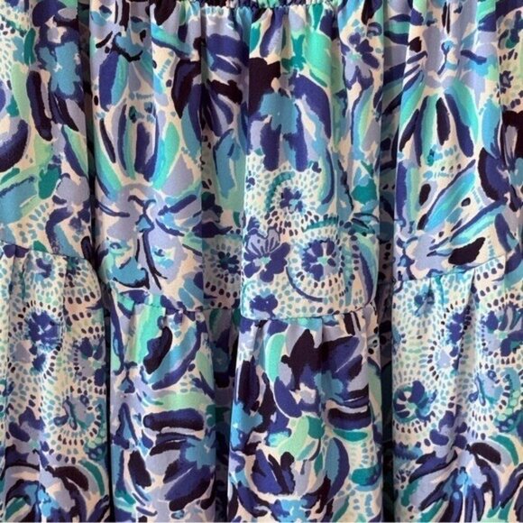 LILLY PULITZER Jennie Off The Shoulder Midi Dress Blue Iris Size M - Picture 4 of 7